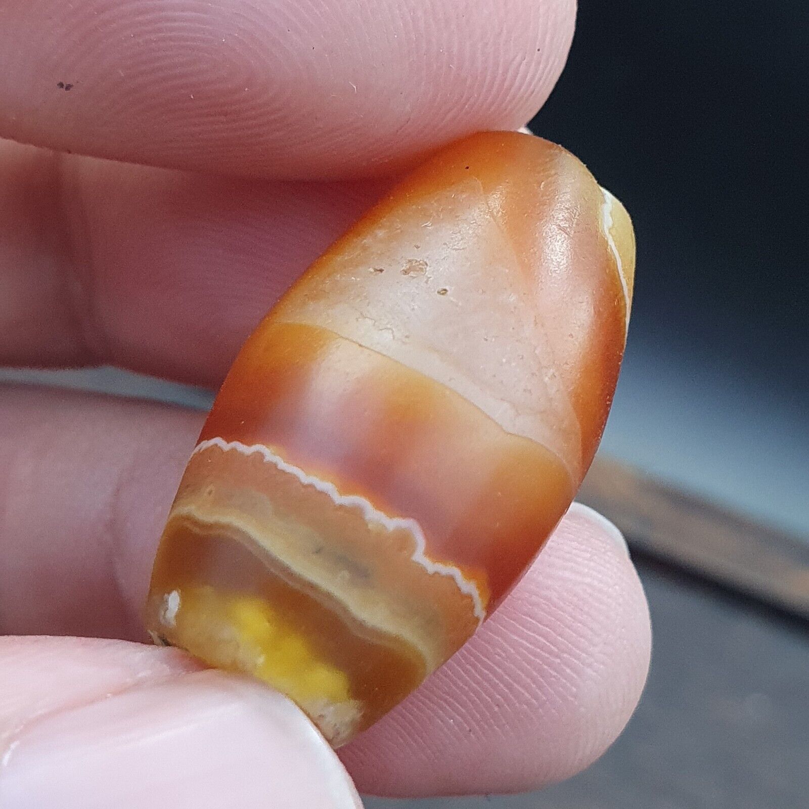 Antique Old Middle Eastern Persian Agate Natural Pattern Agate Bead AMD-7