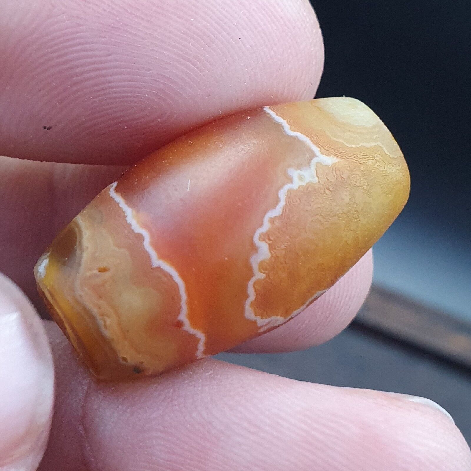 Antique Old Middle Eastern Persian Agate Natural Pattern Agate Bead AMD-7