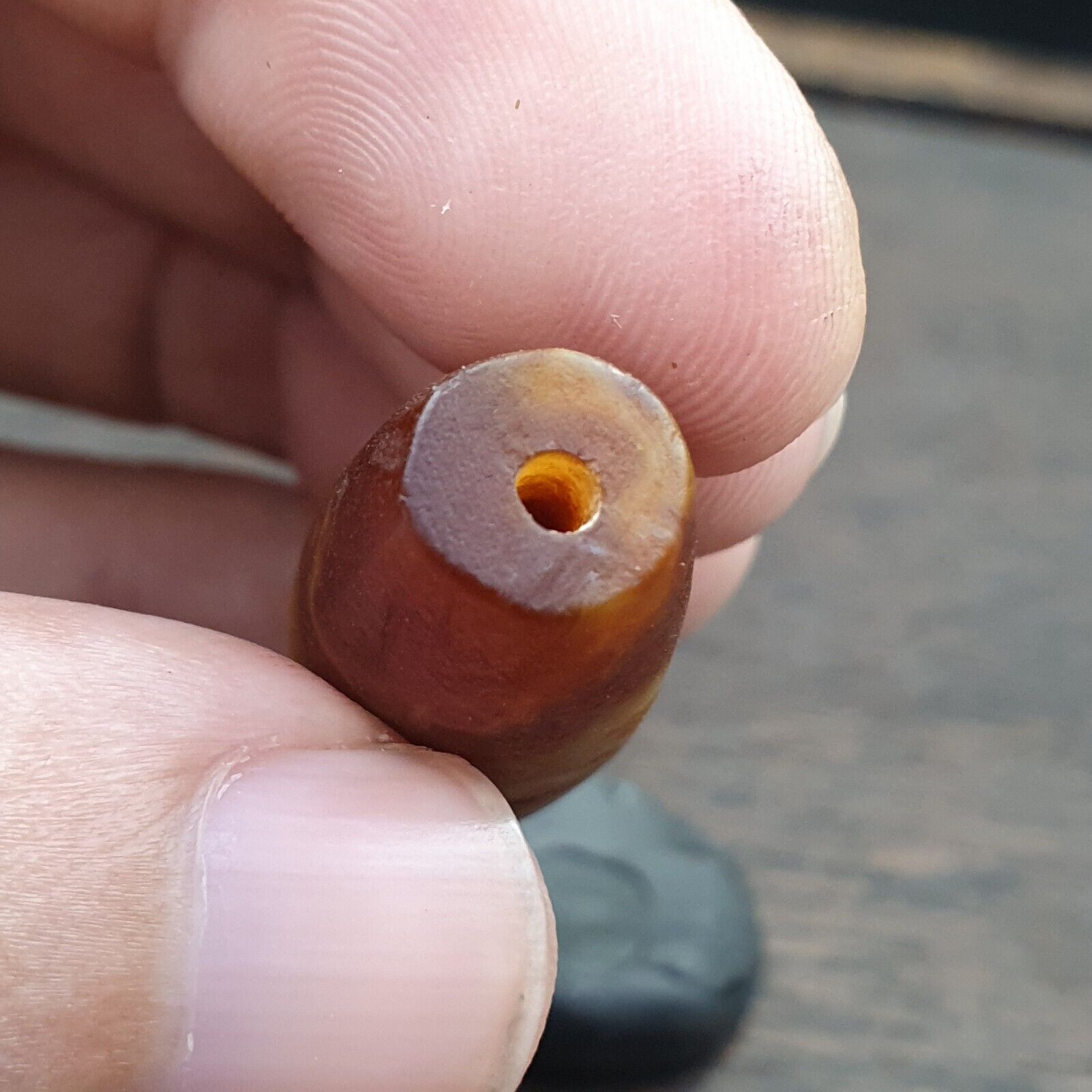Antique Middle Eastern Persian Agate Natural Druzy Eye In Agate Bead AMD-5