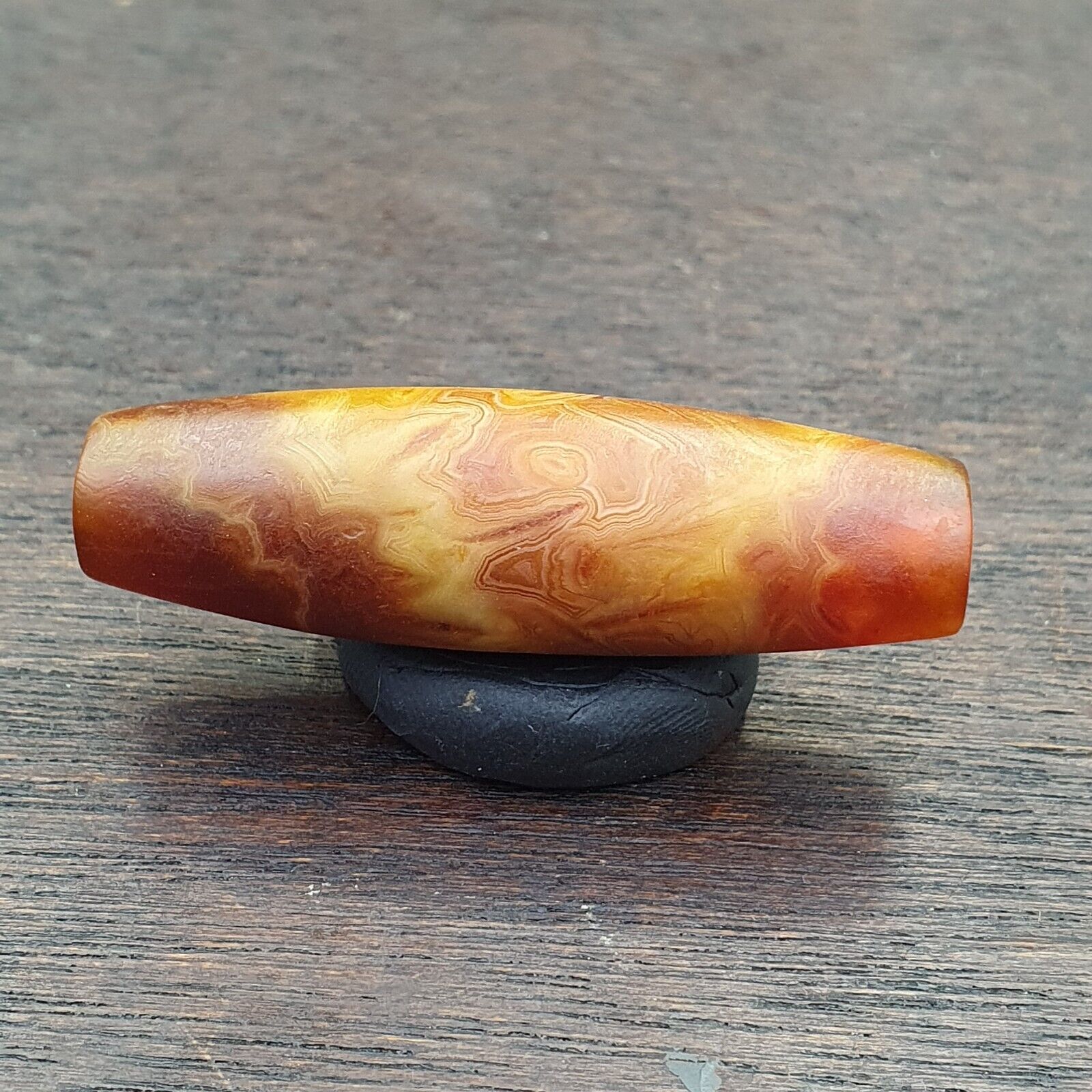 Antique Middle Eastern Persian Agate Natural Druzy Eye In Agate Bead AMD-5