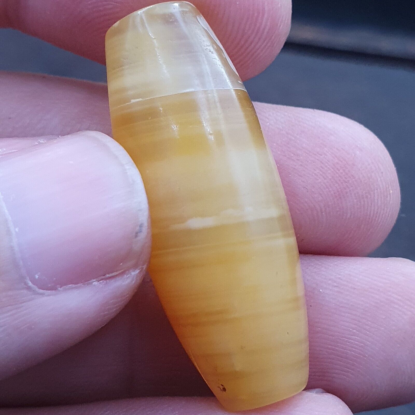 Antique Old Middle Eastern Yemeni Agate Yellow Agate Bead AMD-11