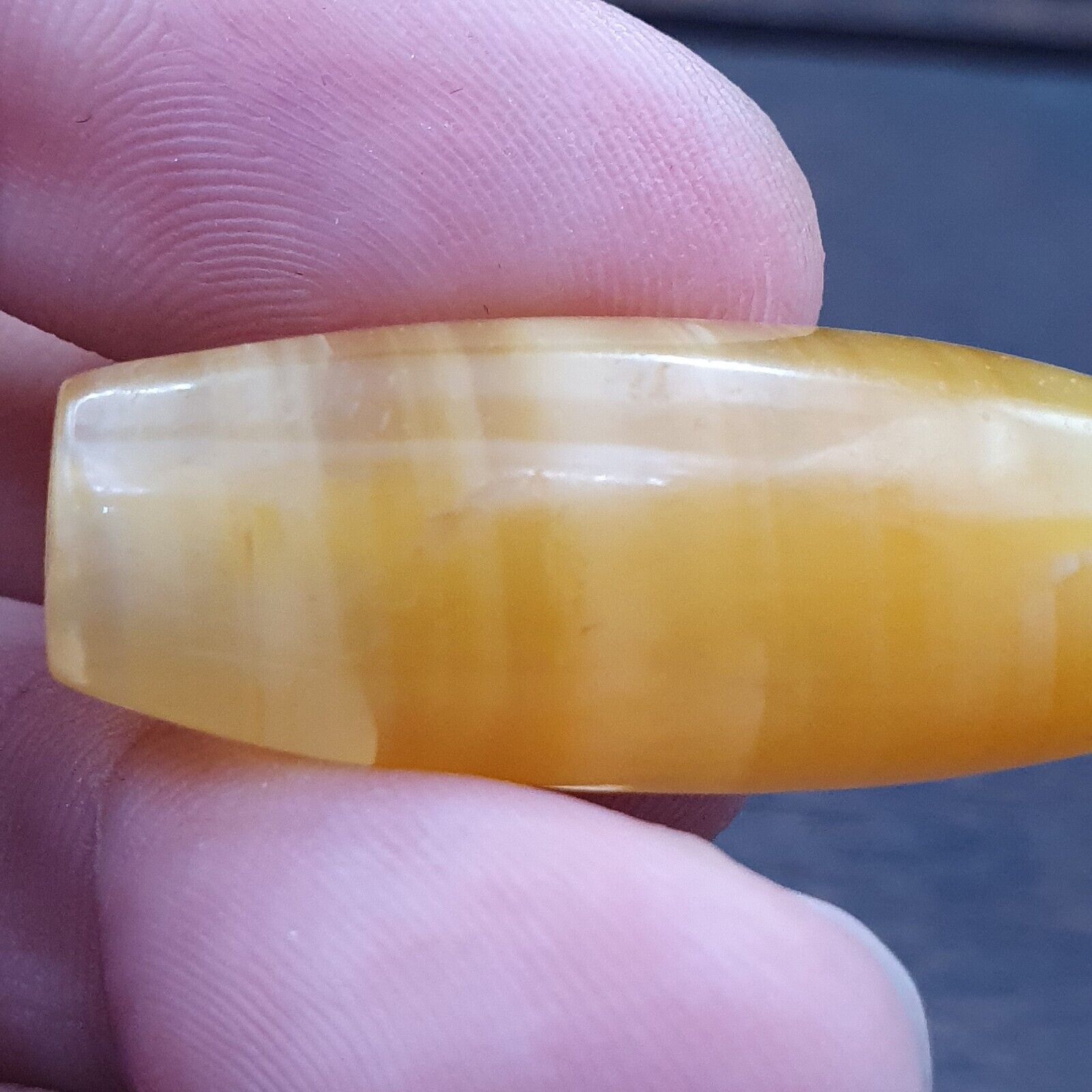 Antique Old Middle Eastern Yemeni Agate Yellow Agate Bead AMD-11