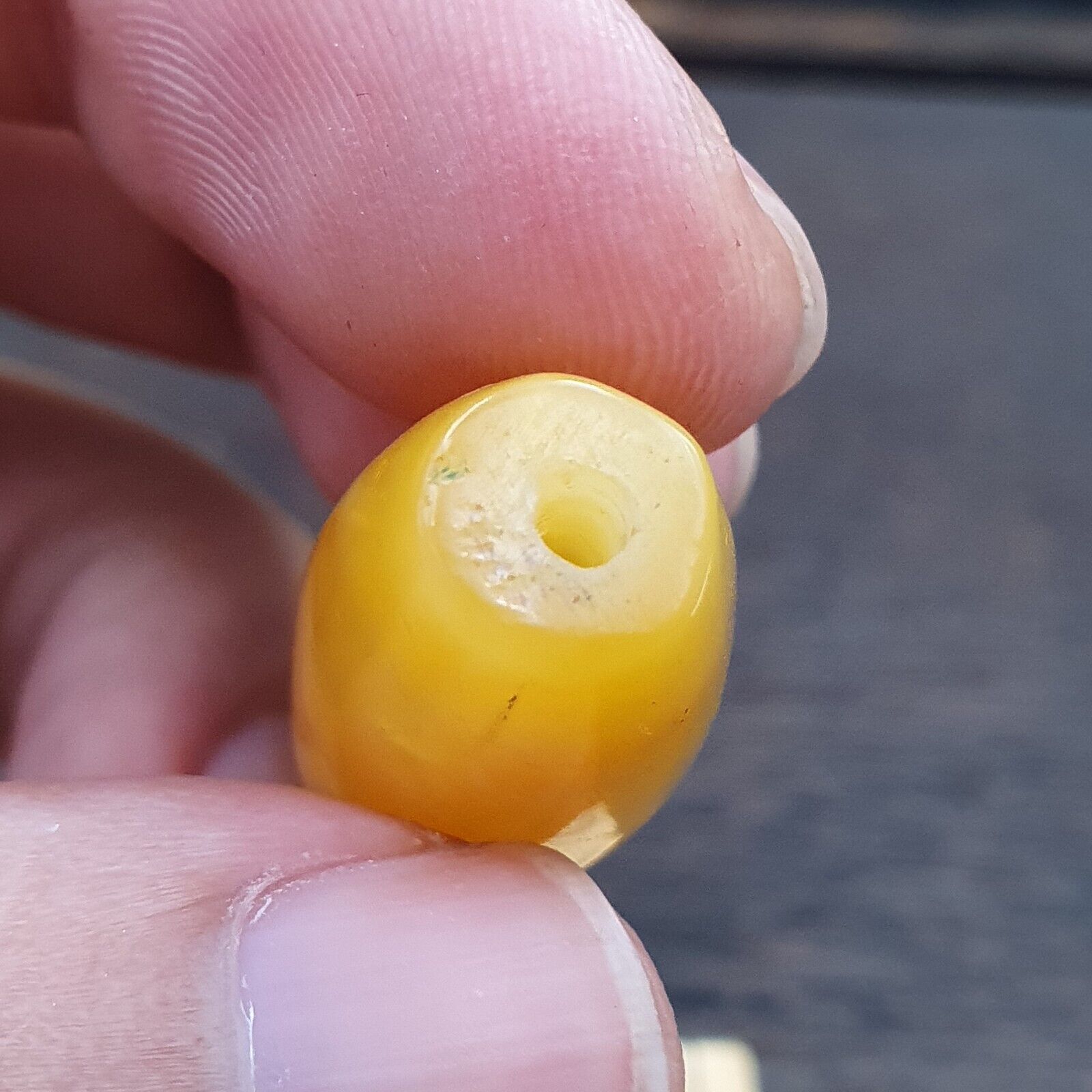 Antique Old Middle Eastern Yemeni Agate Yellow Agate Bead AMD-11