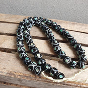 Vintage Venerano Art Eye Pattern Beads 12-13MM Glass Beads Necklace