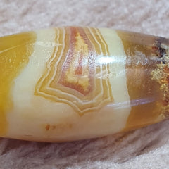 Antique Old Yemeni Eye Agate Middle Eastern Yellow Agate Bead AMD-14