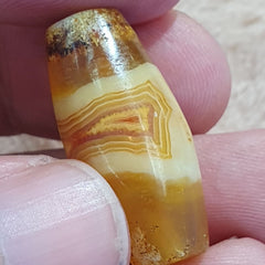 Antique Old Yemeni Eye Agate Middle Eastern Yellow Agate Bead AMD-14