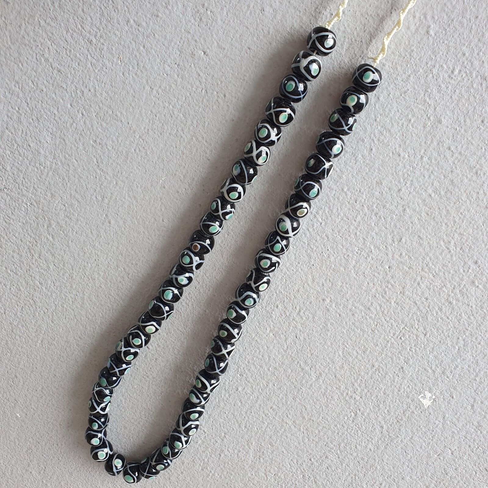 Vintage Venerano Art Eye pattern Beads 12-13MM GLASS BEADS Necklace