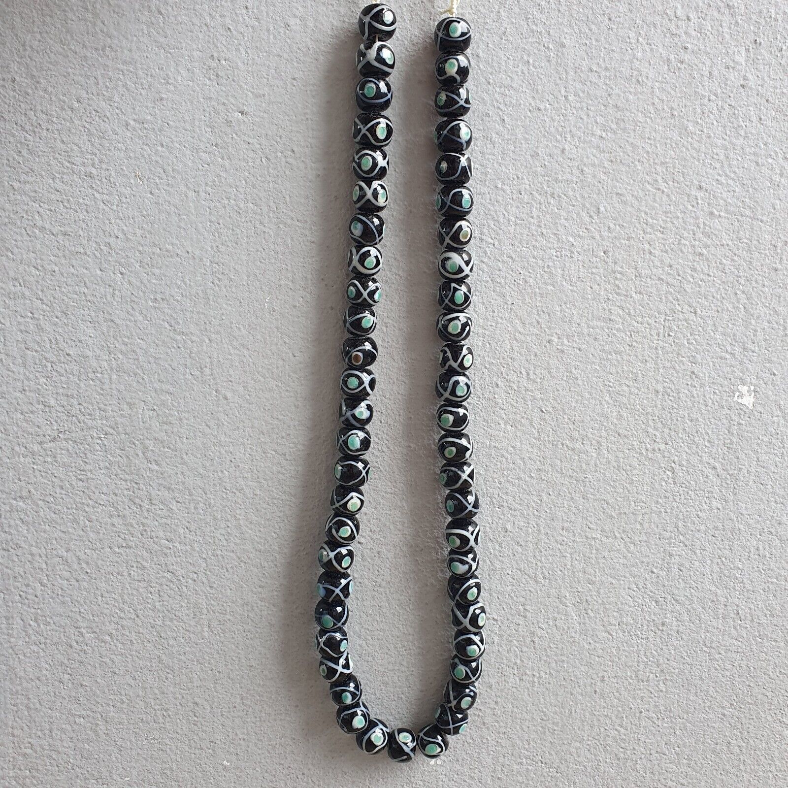Vintage Venerano Art Eye pattern Beads 12-13MM GLASS BEADS Necklace