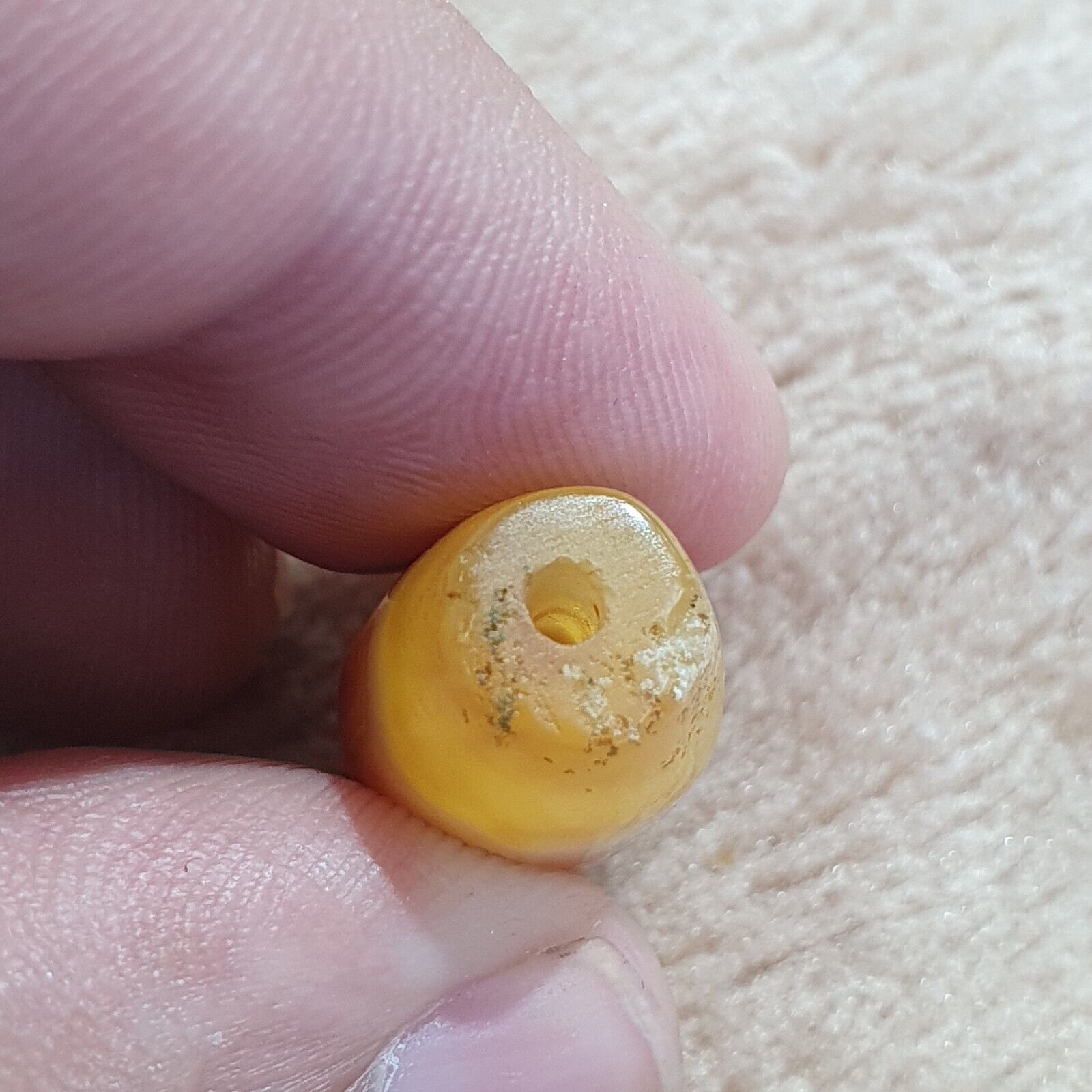 Antique Old Yemeni Eye Agate Middle Eastern Yellow Agate Bead AMD-14
