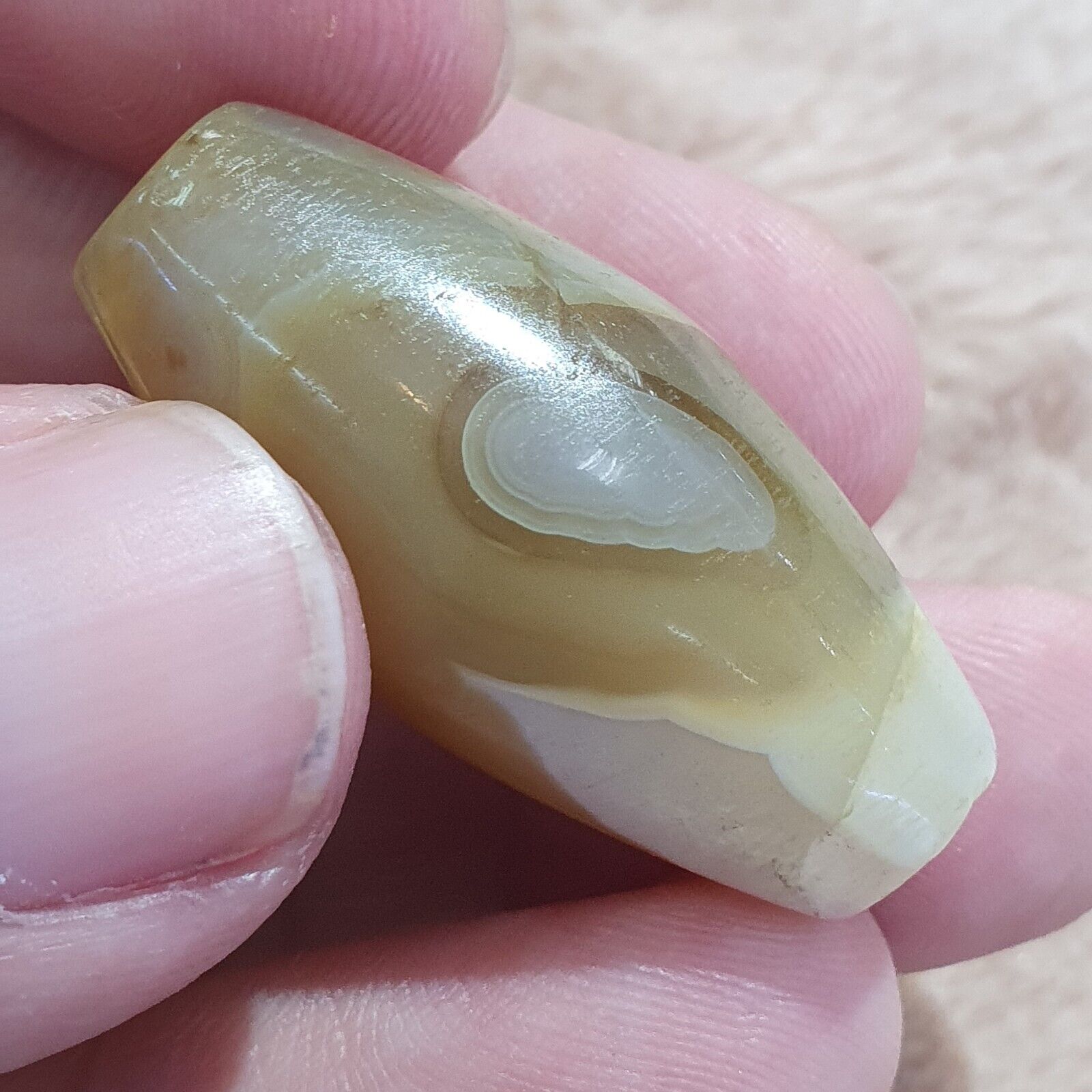 Antique Old Yemeni Eye Agate Middle Eastern Agate Bead AMD-16