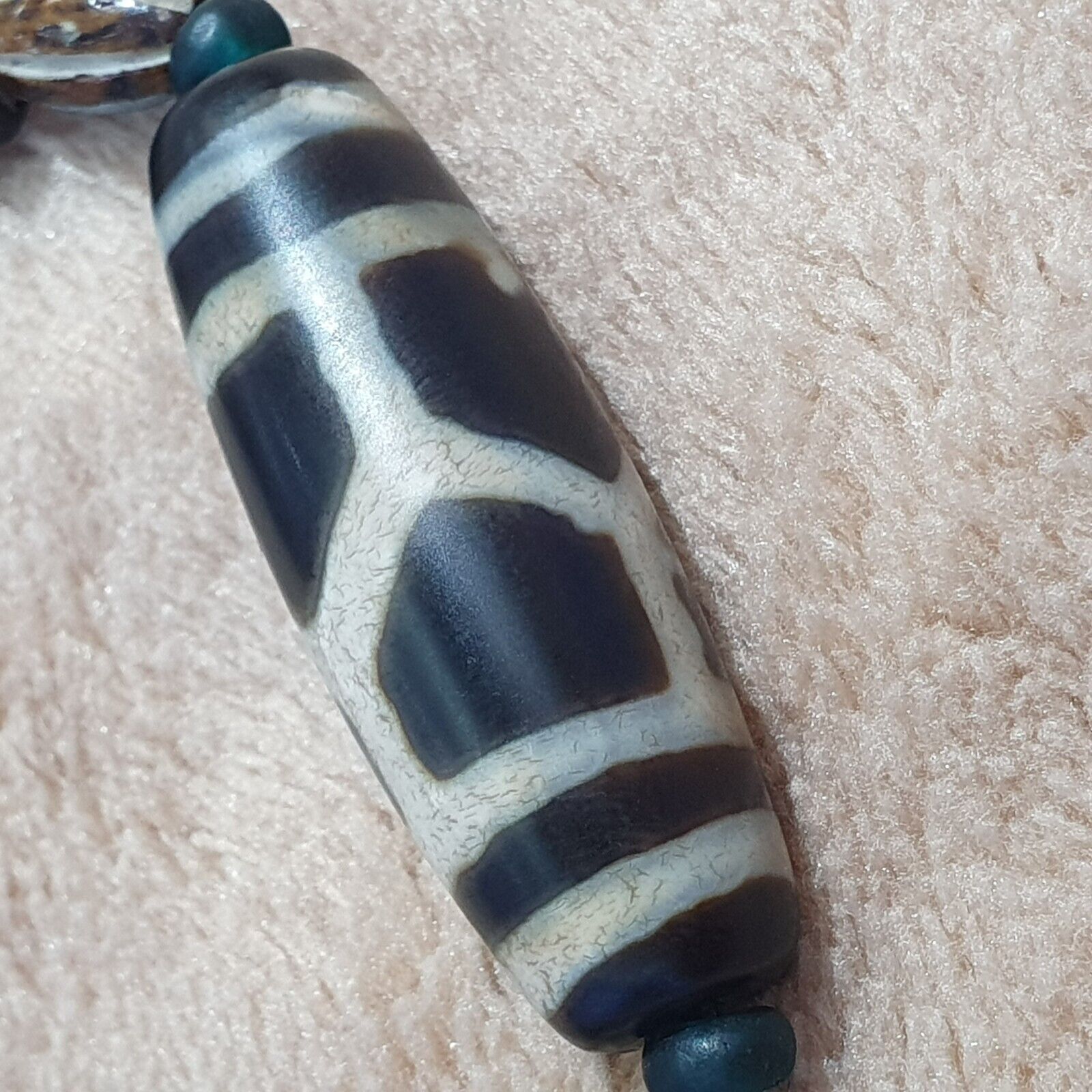 Vintage Antique Indo Tibetan Agate Beads Dzi Necklace