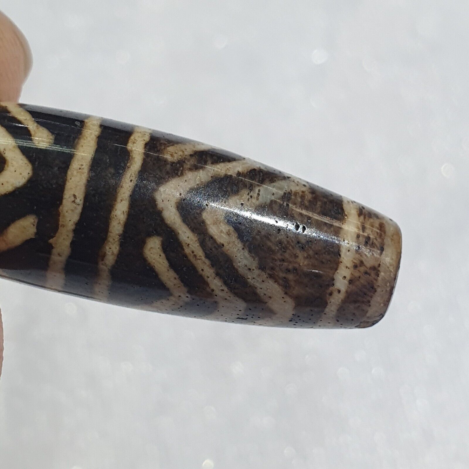 Vintage South Asian Burma Old Pumtek pyu beads petrified Wood Stone bead