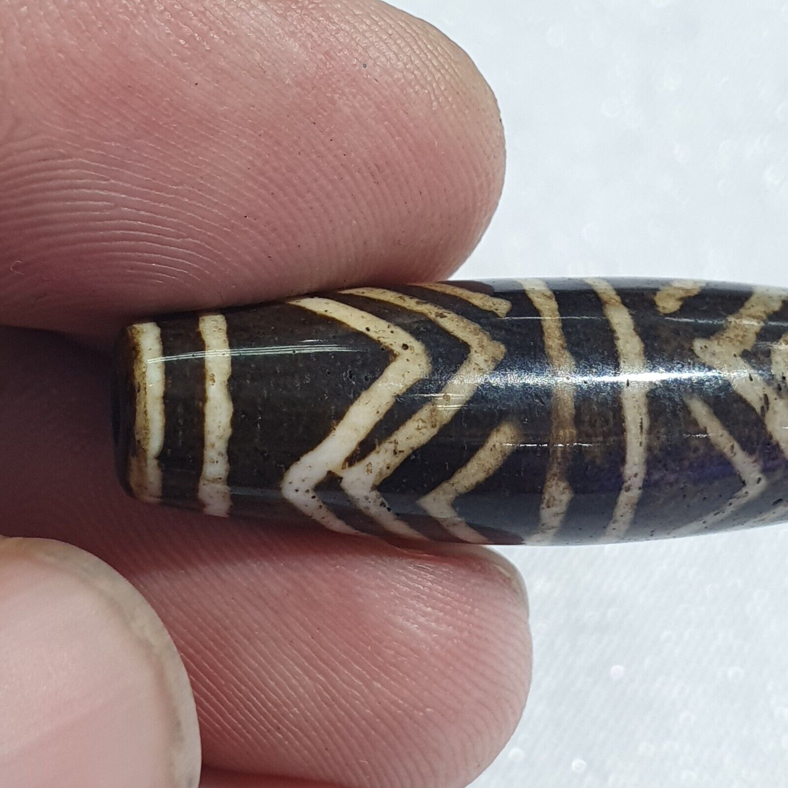 Vintage South Asian Burma Old Pumtek pyu beads petrified Wood Stone bead