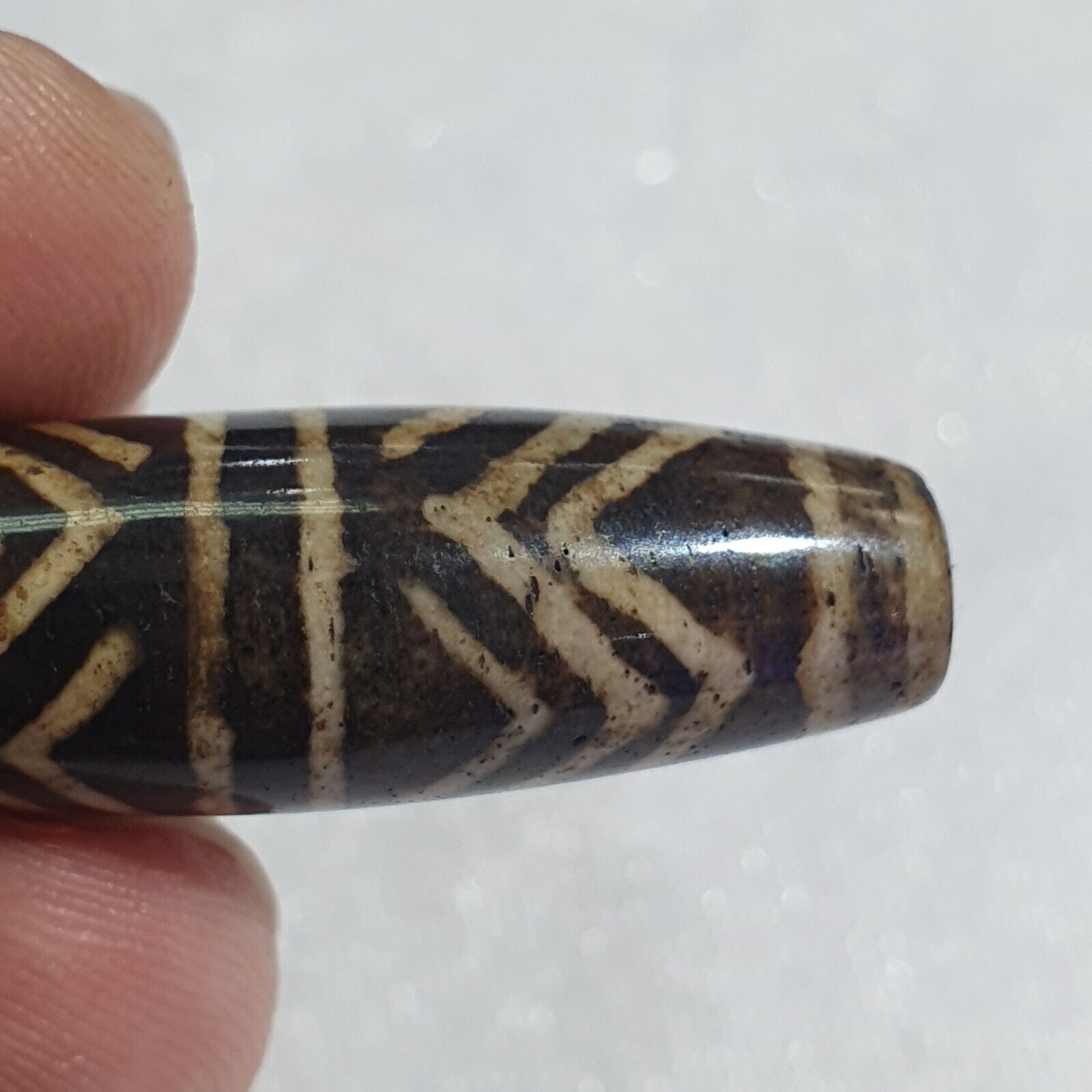 Vintage South Asian Burma Old Pumtek pyu beads petrified Wood Stone bead