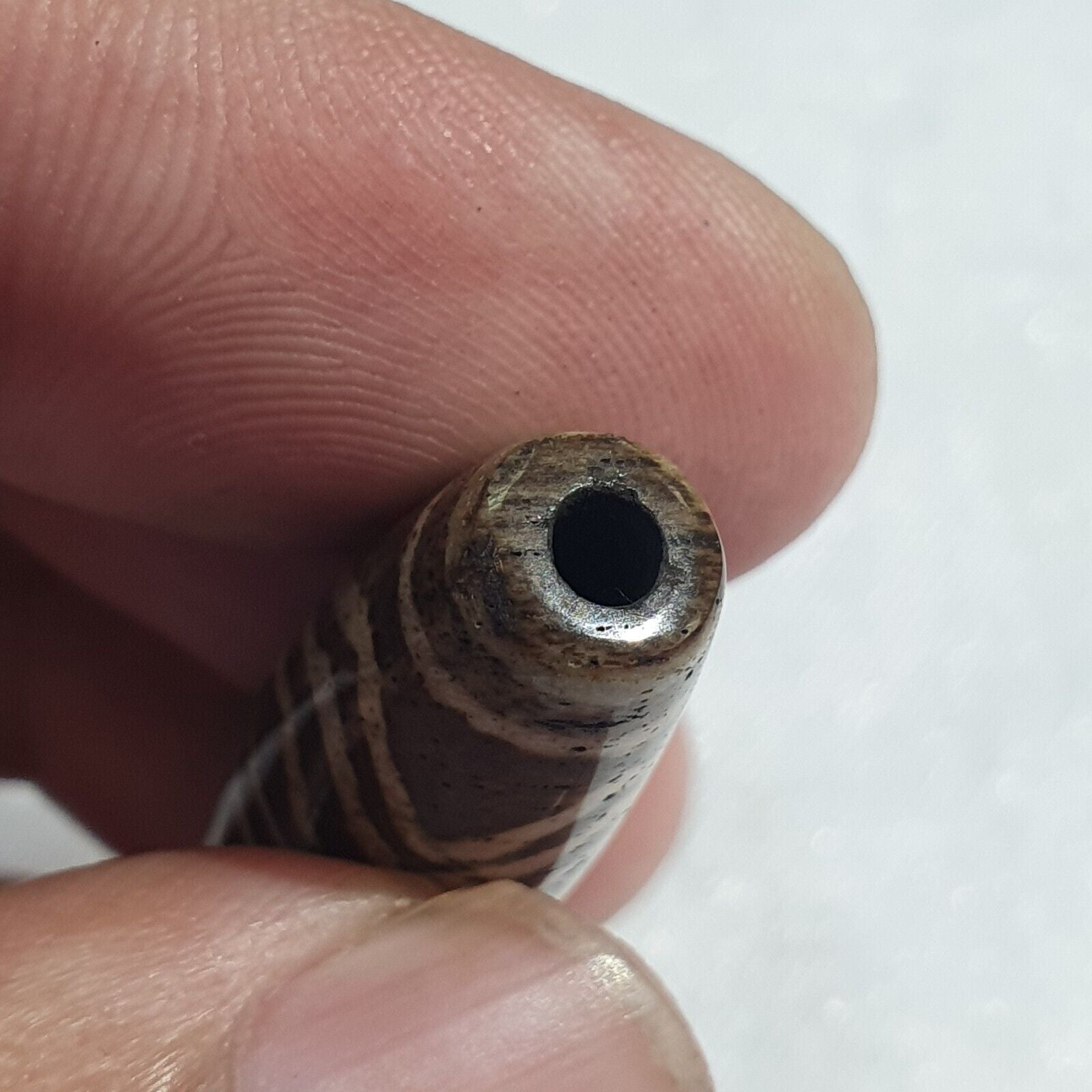 Vintage South Asian Burma Old Pumtek pyu beads petrified Wood Stone bead