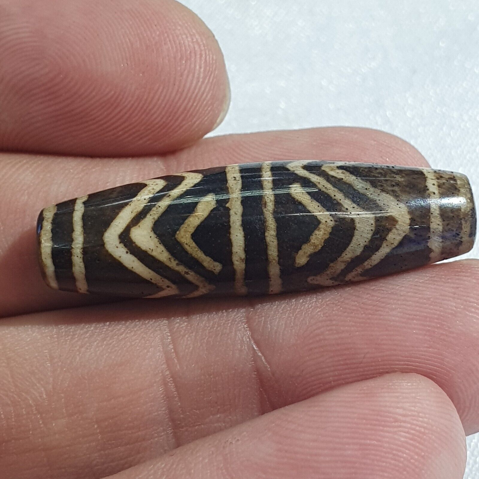 Vintage South Asian Burma Old Pumtek pyu beads petrified Wood Stone bead