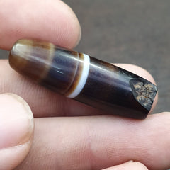 Antique Old Yemeni Agate Natural Rare pattern Banded Agate Bead  BD L2