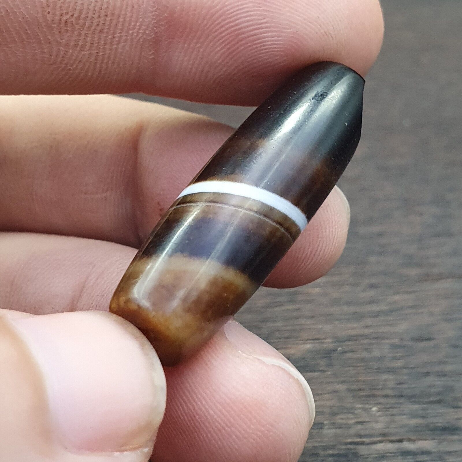 Antique Old Yemeni Agate Natural Rare pattern Banded Agate Bead  BD L2
