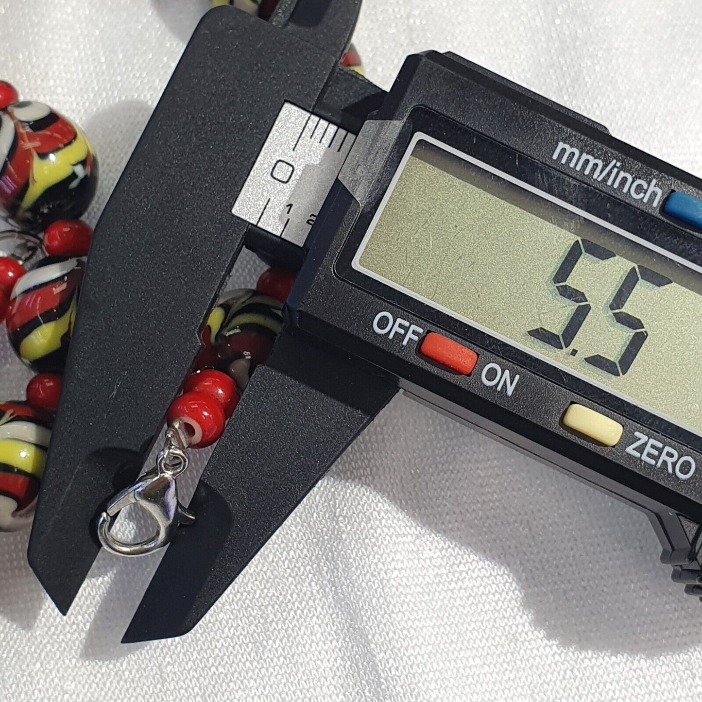 彩色玻璃白心威尼斯玻璃珠項鍊 BB-11