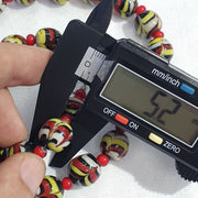 彩色玻璃白心威尼斯玻璃珠項鍊 BB-11