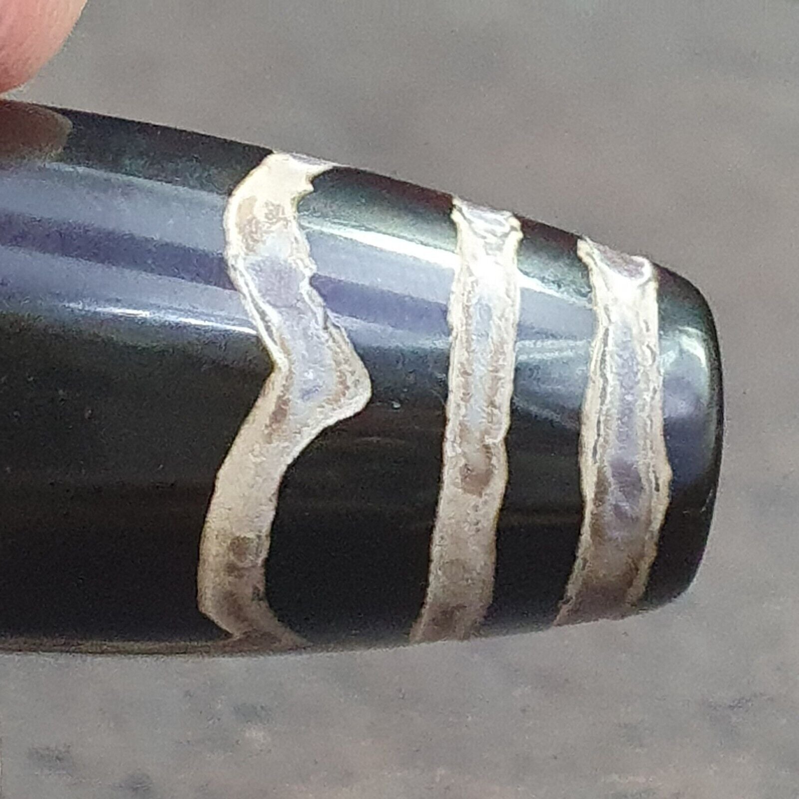 Huge Vintage HIMALAYAN Tibetan Etched Agate Large bead Decorated bead