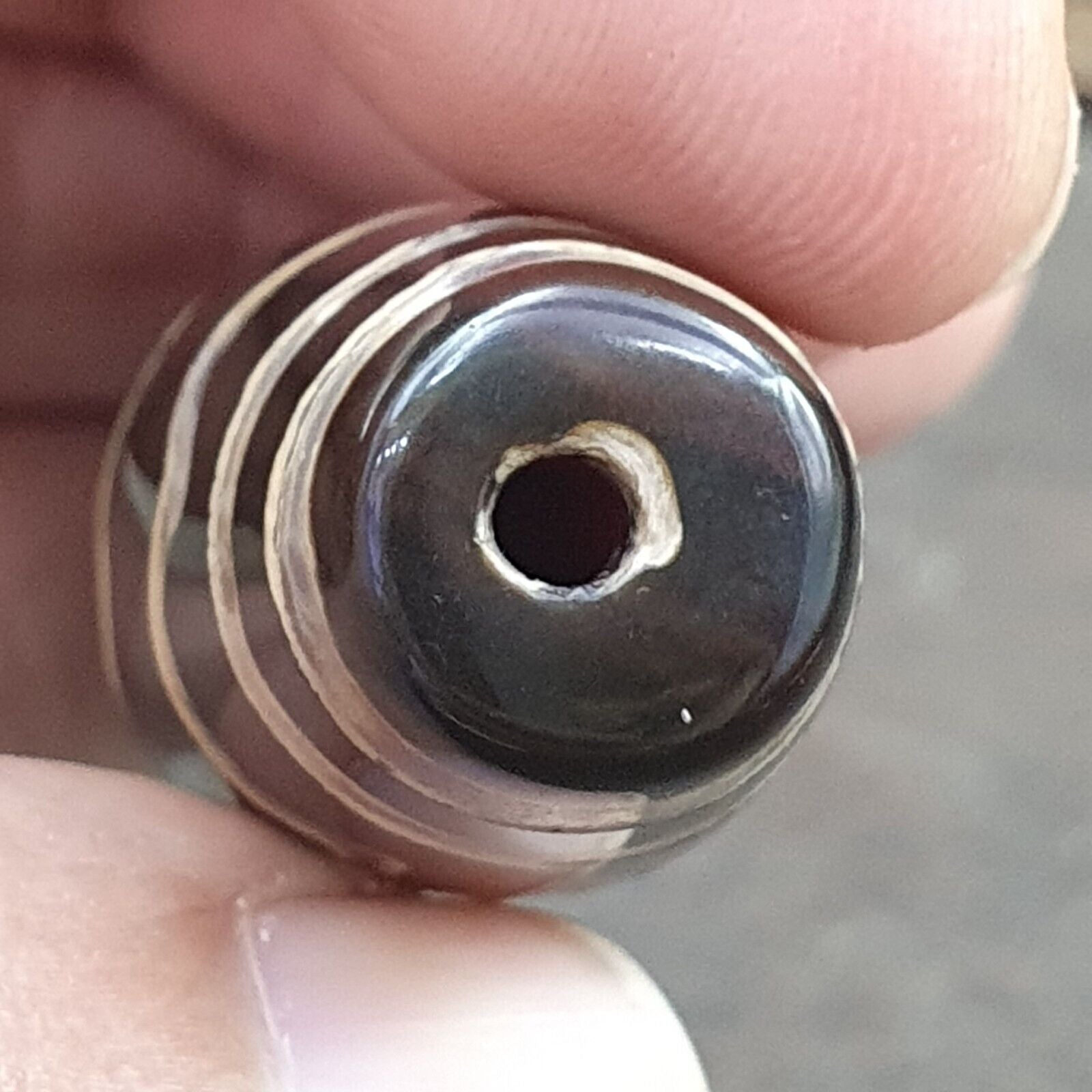 Huge Vintage HIMALAYAN Tibetan Etched Agate Large bead Decorated bead