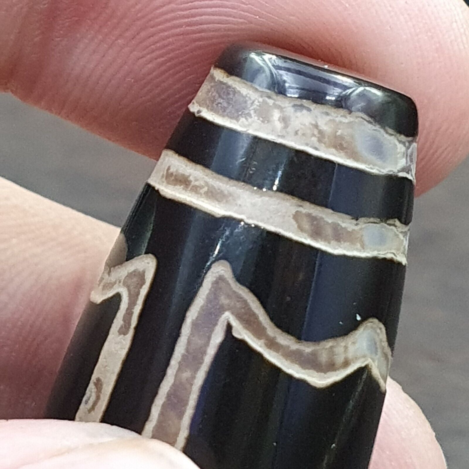 Huge Vintage HIMALAYAN Tibetan Etched Agate Large bead Decorated bead