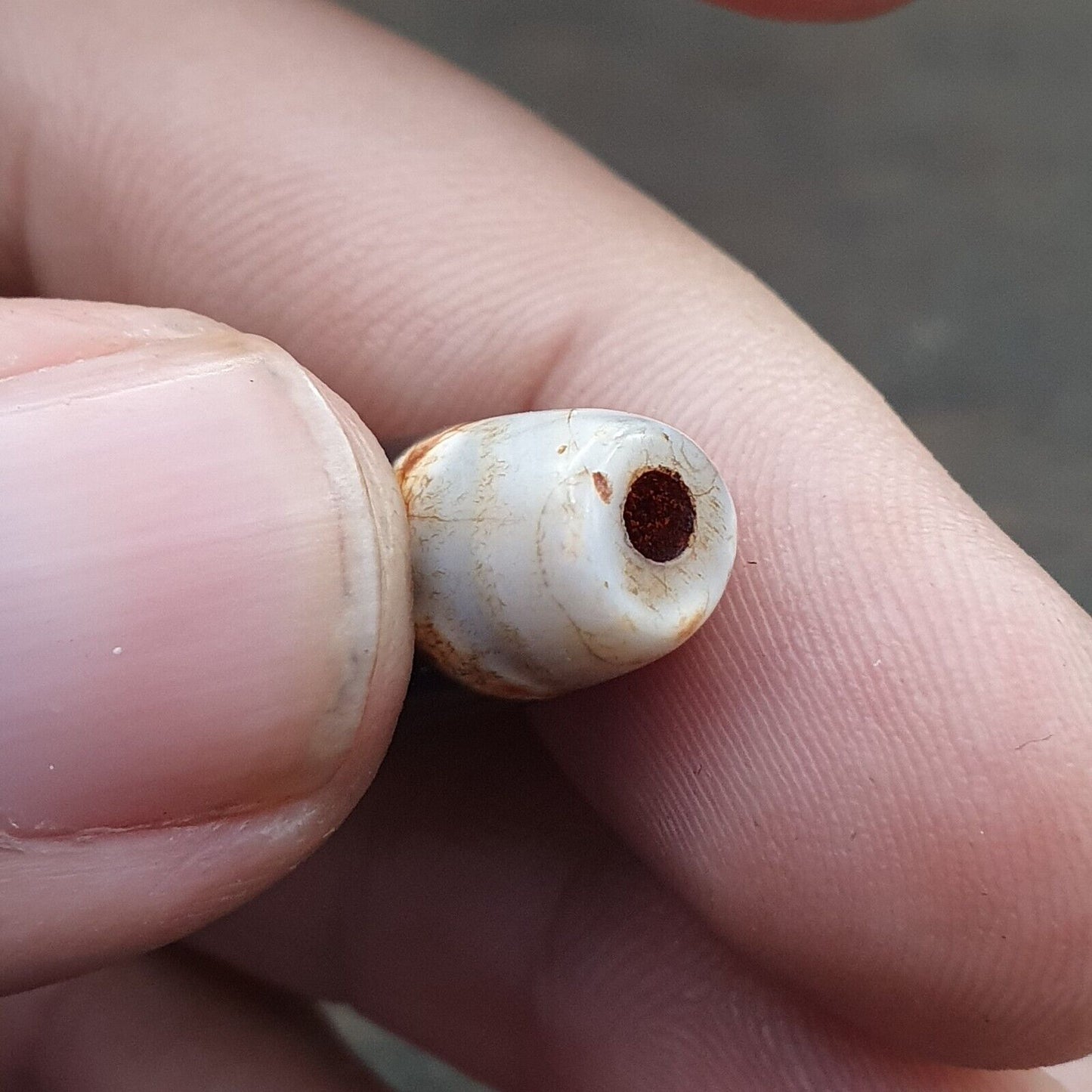 Tibetische 3 Streifen Dzi Achat Perle altes Amulett 3 Linien Muster Tibet Gzi Anhänger