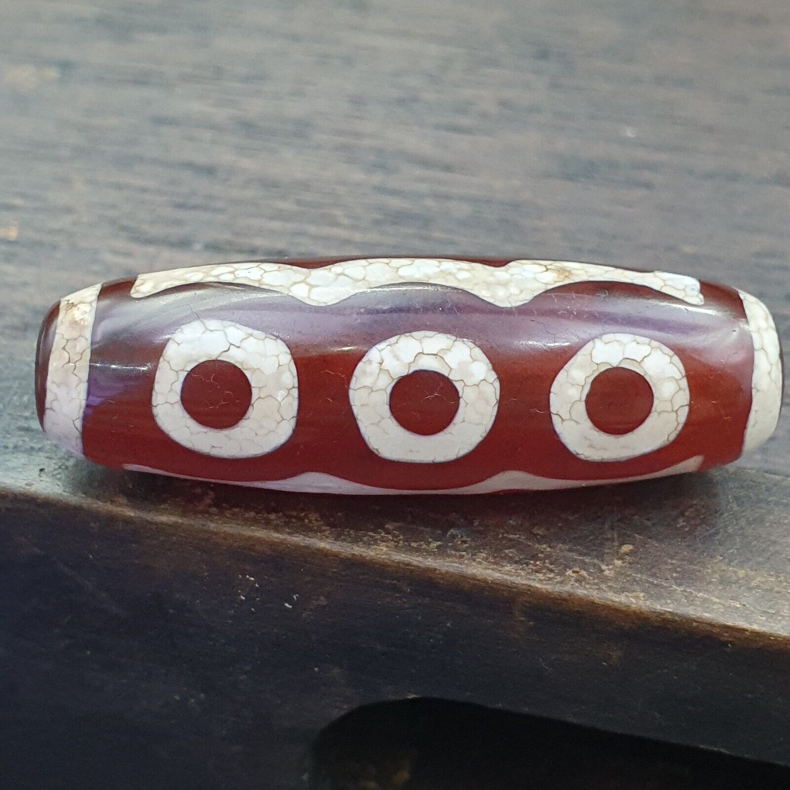 Antique HIMALAYAN Indo Tibetan Central Asian Etched Agate bead