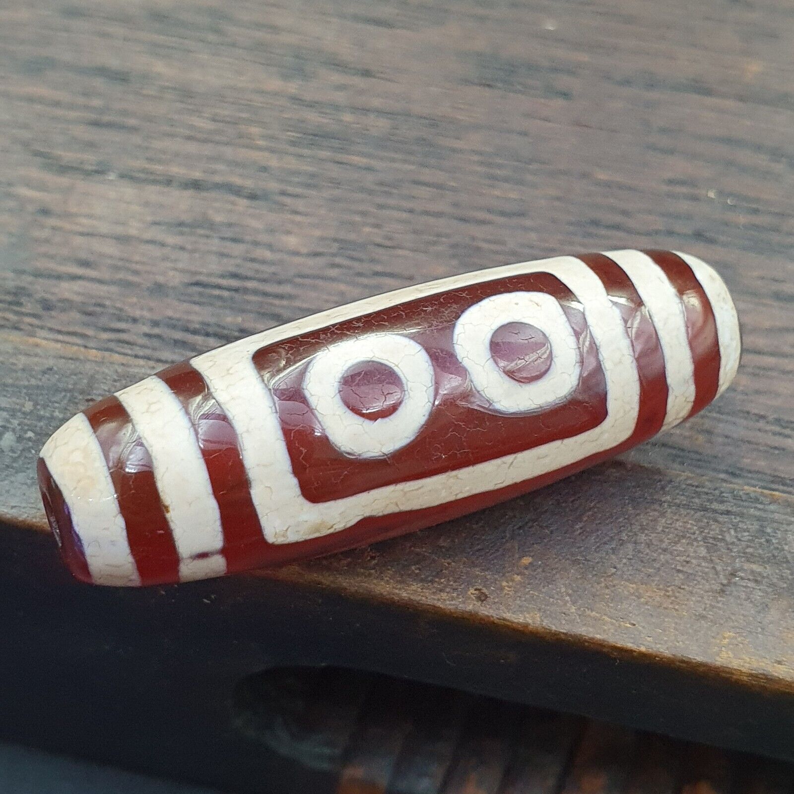Antique HIMALAYAN Indo Tibetan Central Asian Etched Agate bead