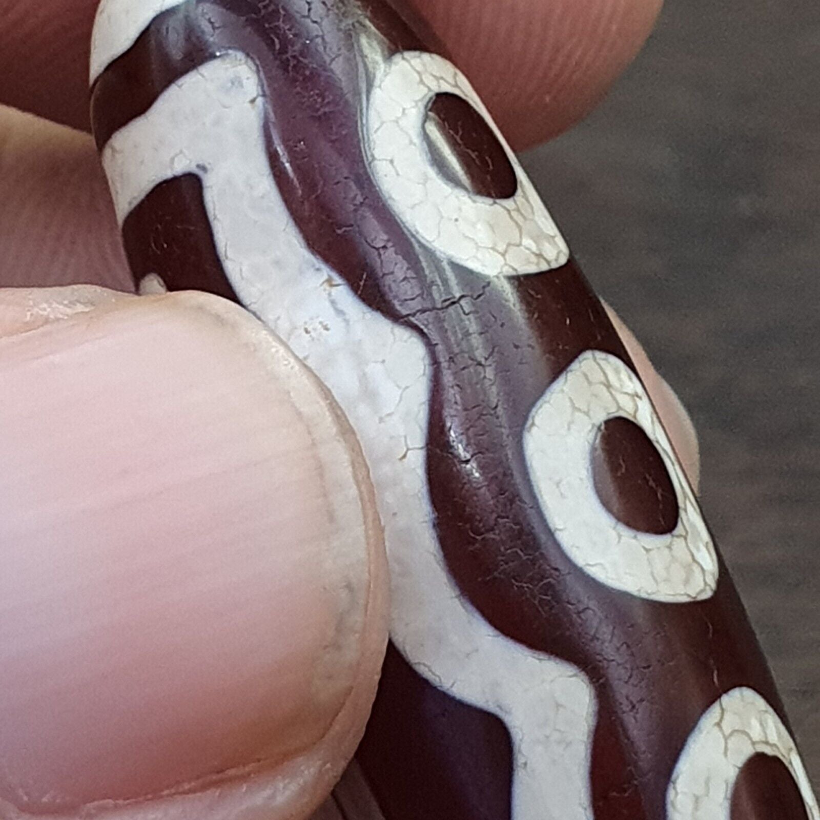 Antique HIMALAYAN Indo Tibetan Central Asian Etched Agate bead