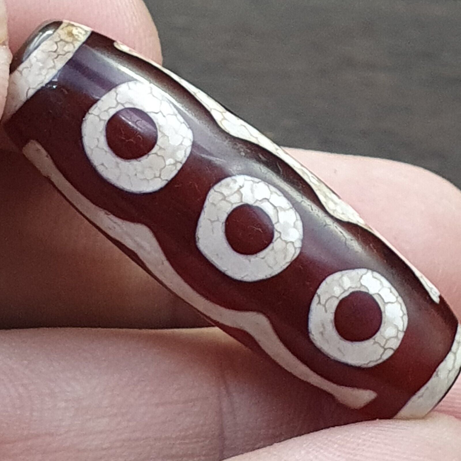 Antique HIMALAYAN Indo Tibetan Central Asian Etched Agate bead