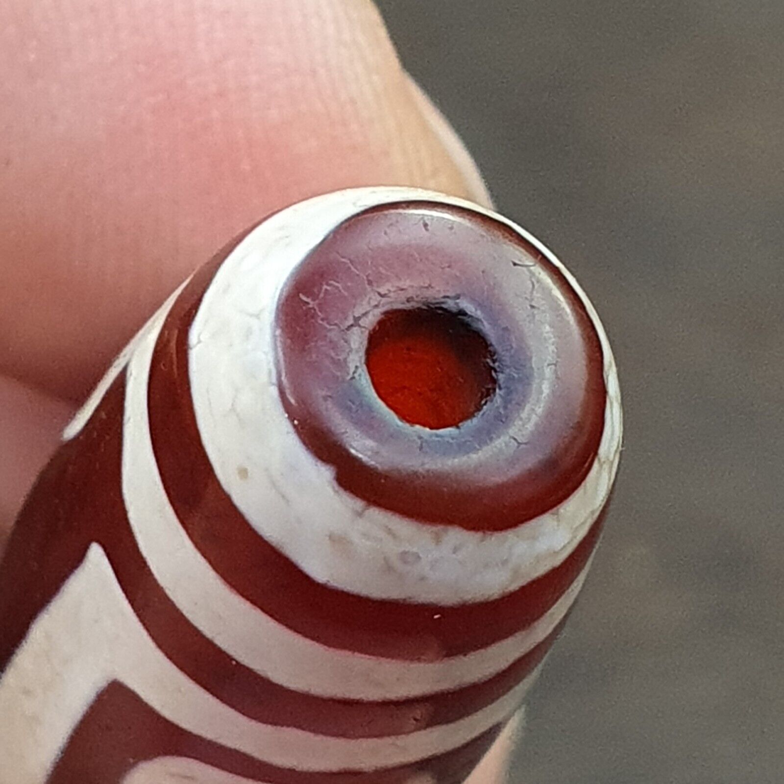 Antique HIMALAYAN Indo Tibetan Central Asian Etched Agate bead