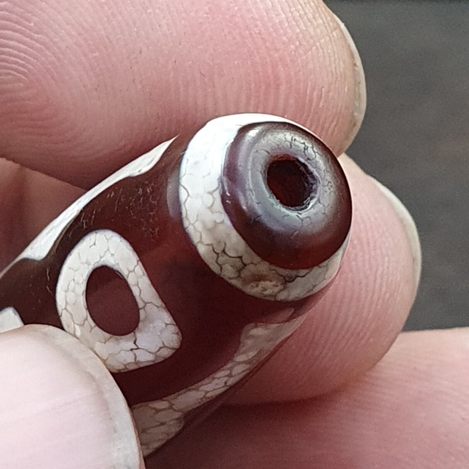 Antique HIMALAYAN Indo Tibetan Central Asian Etched Agate bead