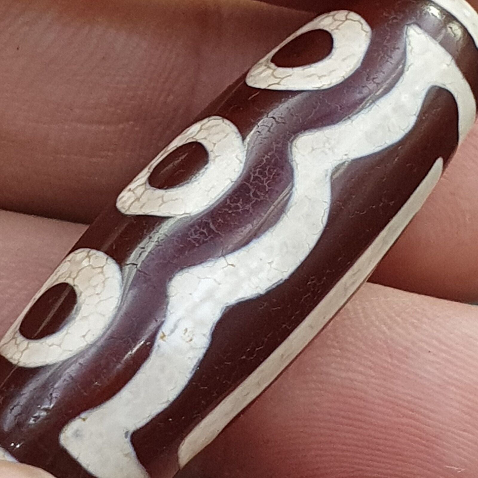 Antique HIMALAYAN Indo Tibetan Central Asian Etched Agate bead