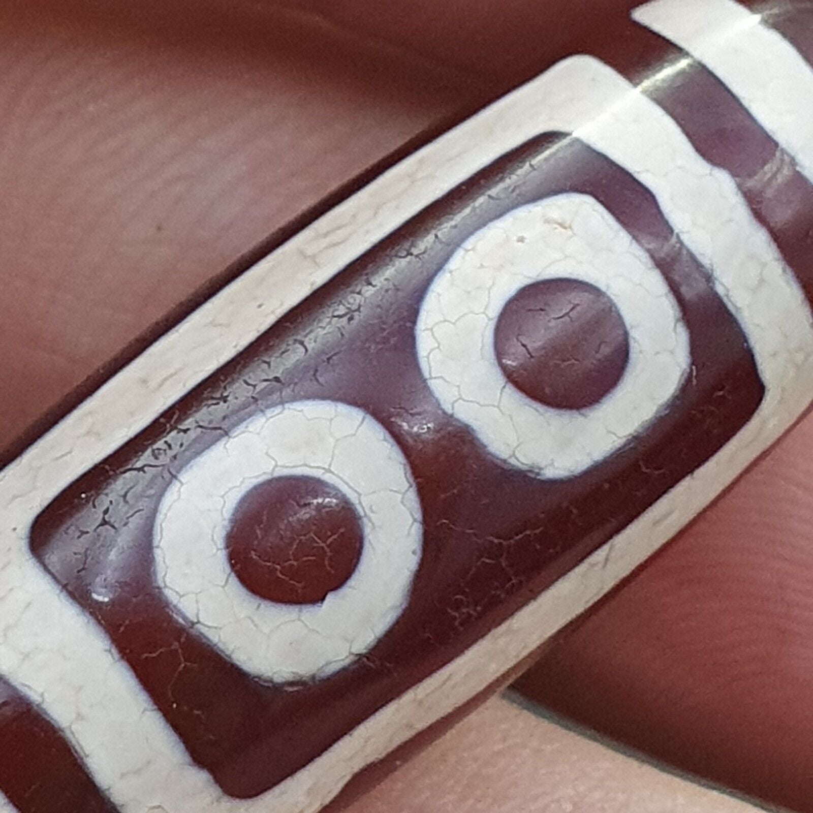 Antique HIMALAYAN Indo Tibetan Central Asian Etched Agate bead