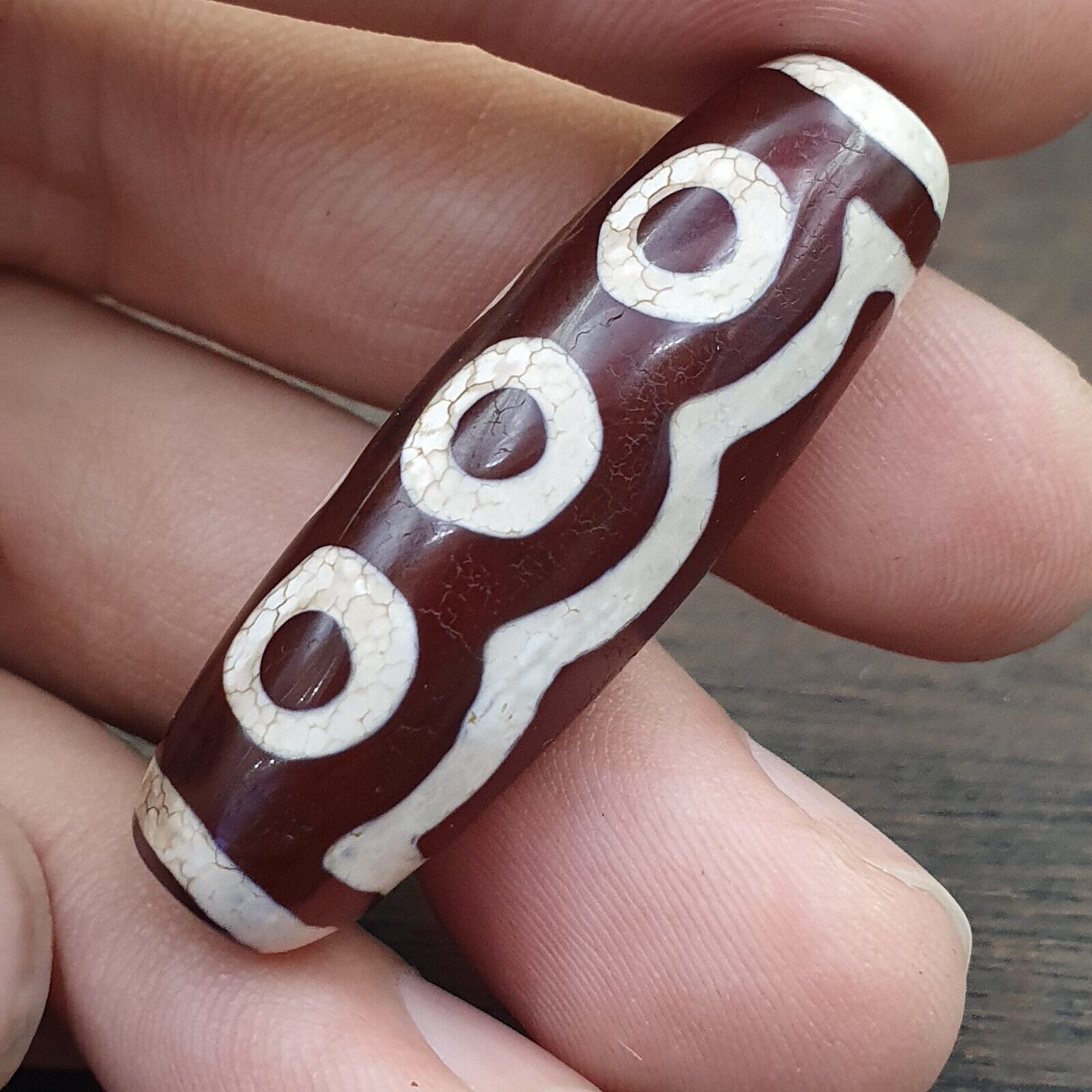 Antique HIMALAYAN Indo Tibetan Central Asian Etched Agate bead