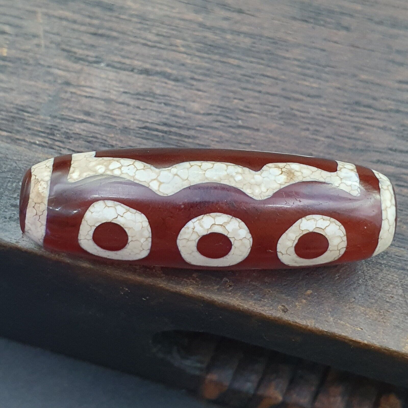 Antique HIMALAYAN Indo Tibetan Central Asian Etched Agate bead