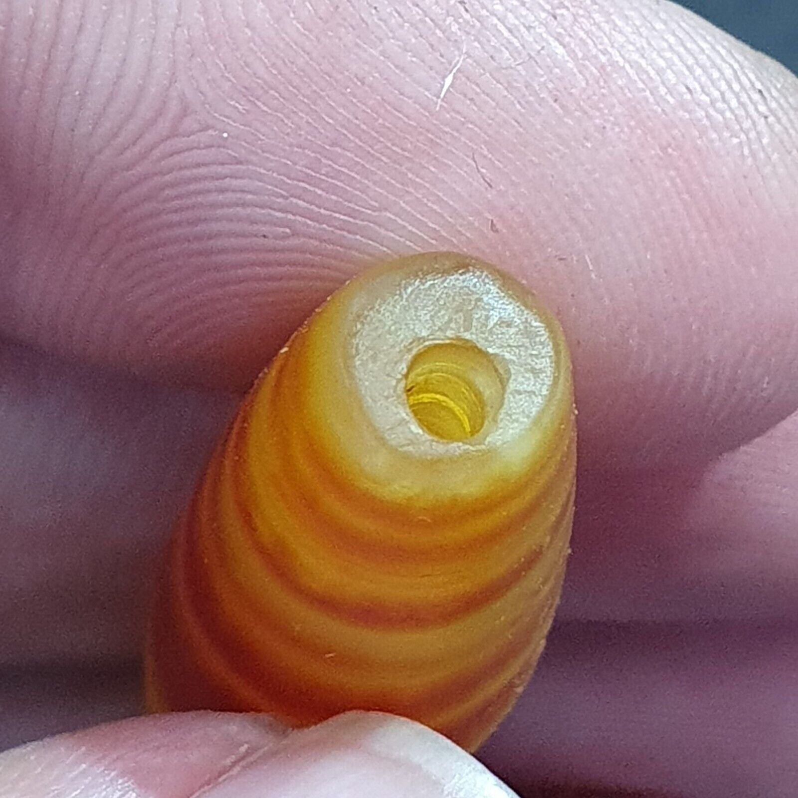 Antique Old Yemeni Eye Agate Middle Eastern Yellow Agate Bead AMD-30