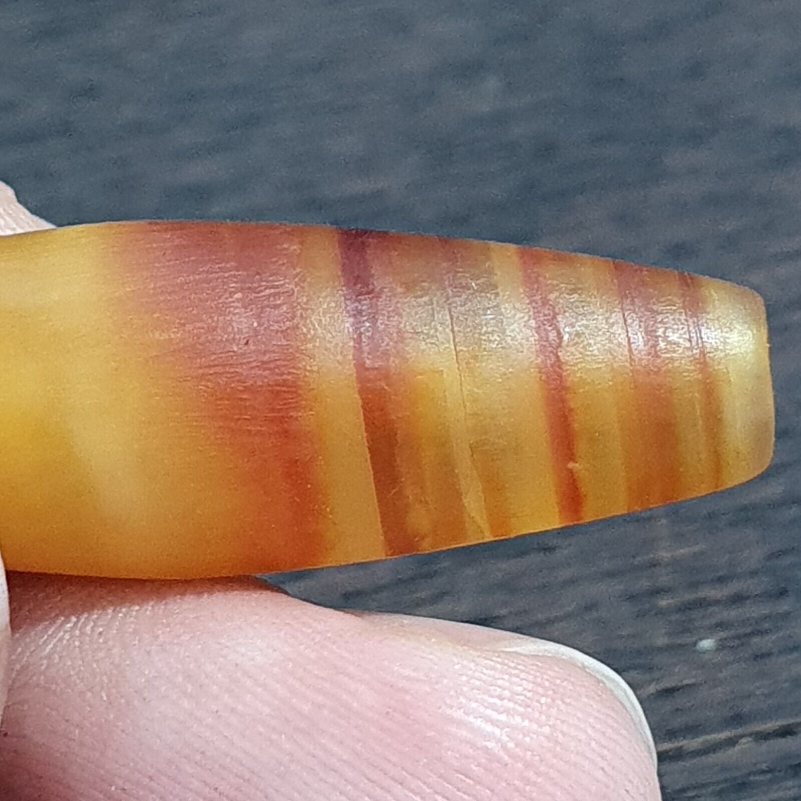 Antique Old Yemeni Eye Agate Middle Eastern Yellow Agate Bead AMD-30