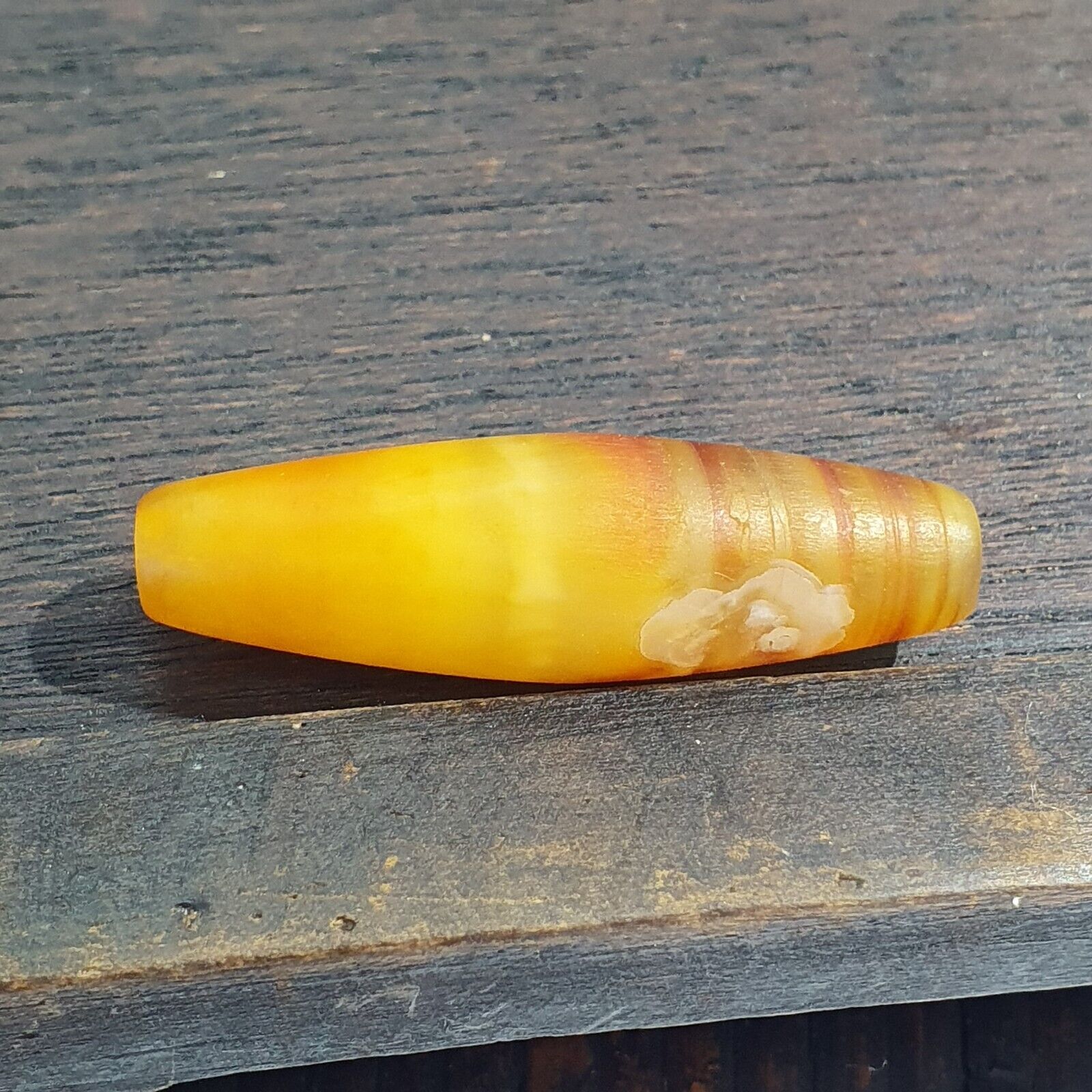 Antique Old Yemeni Eye Agate Middle Eastern Yellow Agate Bead AMD-30