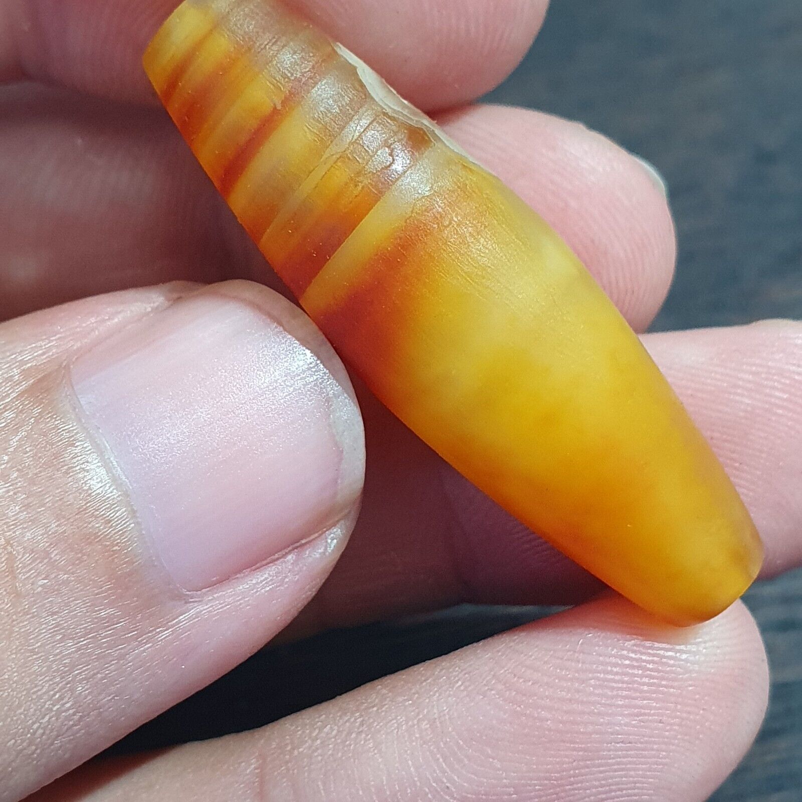 Antique Old Yemeni Eye Agate Middle Eastern Yellow Agate Bead AMD-30