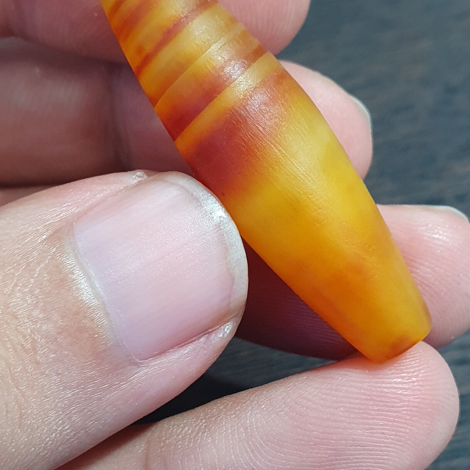 Antique Old Yemeni Eye Agate Middle Eastern Yellow Agate Bead AMD-30