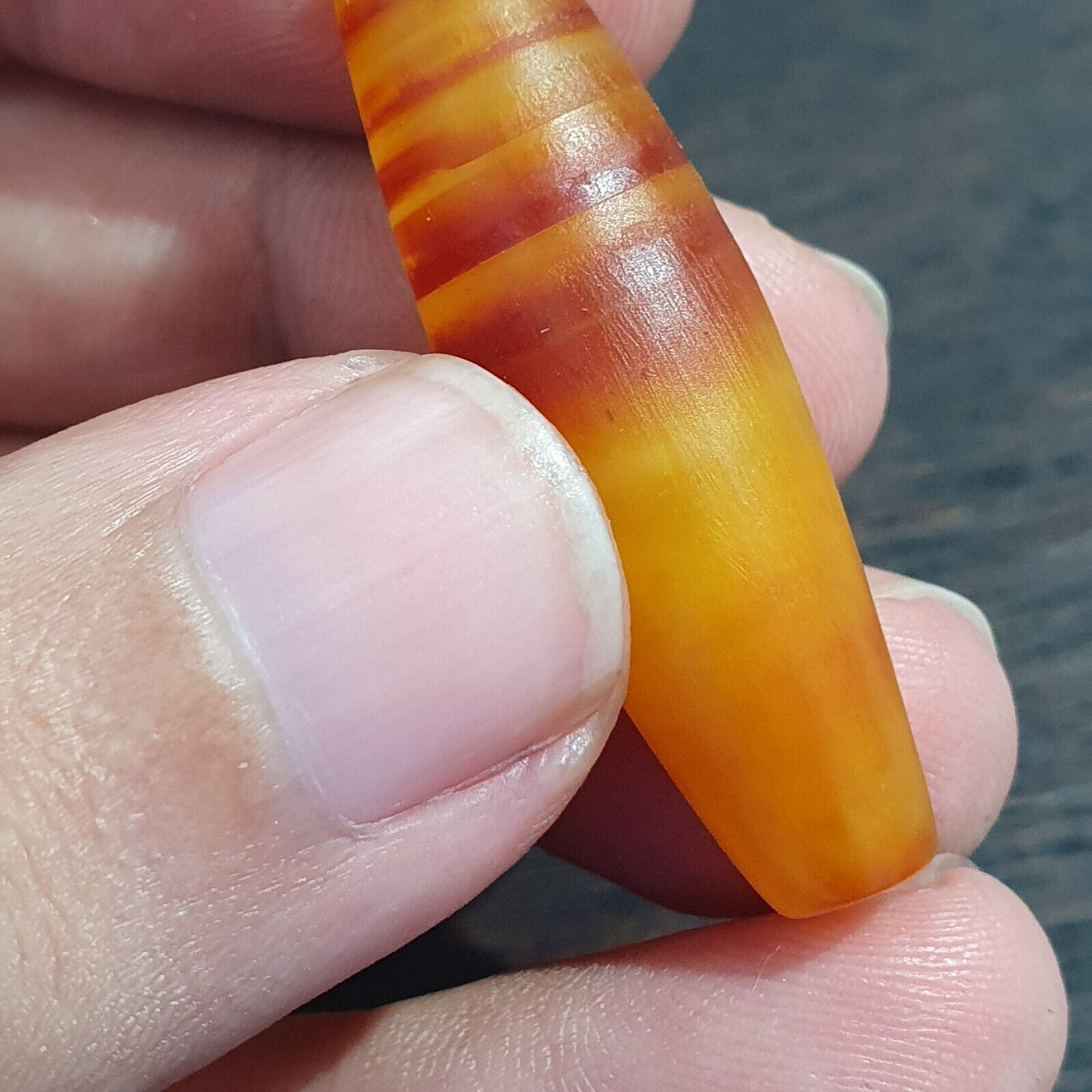 Antique Old Yemeni Eye Agate Middle Eastern Yellow Agate Bead AMD-30
