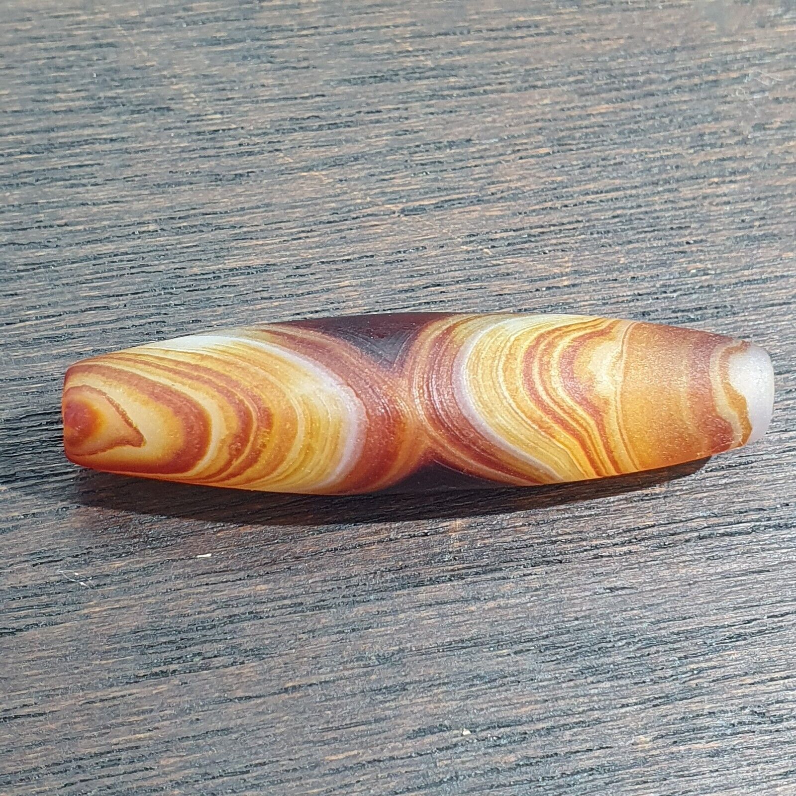 Antique Old Yemeni Eye Agate Middle Eastern Yellow Agate Bead AMD-33