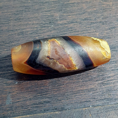 Antique Old Yemeni Eye Agate Middle Eastern Yellow Agate Bead AMD-34