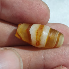 Antique Old Yemeni Eye Agate Middle Eastern Yellow Agate Bead AMD-32