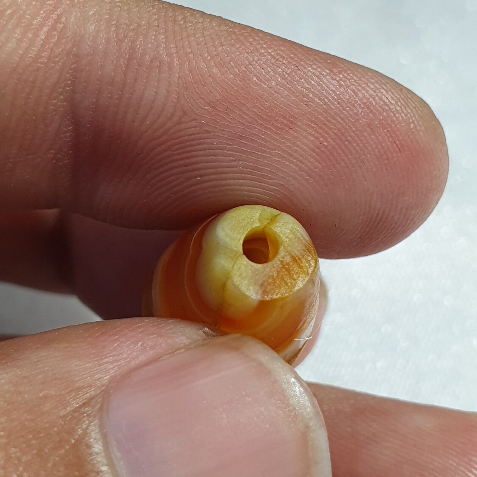 Antique Old Yemeni Eye Agate Middle Eastern Yellow Agate Bead AMD-32