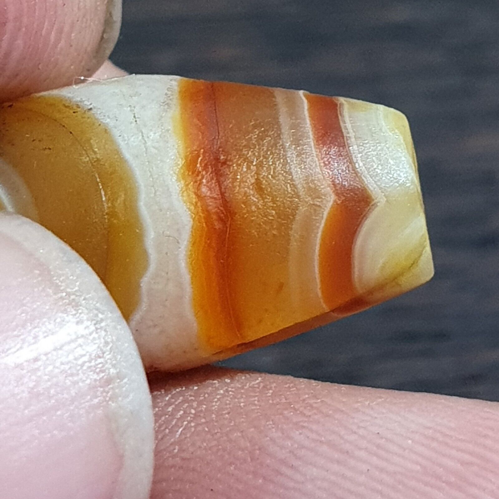 Antique Old Yemeni Eye Agate Middle Eastern Yellow Agate Bead AMD-32