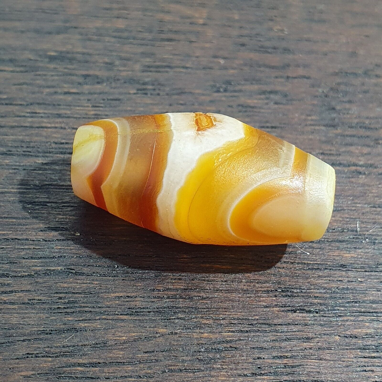 Antique Old Yemeni Eye Agate Middle Eastern Yellow Agate Bead AMD-32